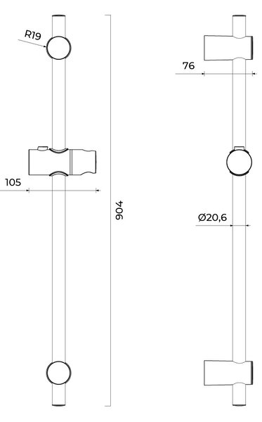 Oltens Alling sprchová tyč |90 cm 37301400