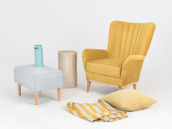 Nordic Design Žluté látkové křeslo Bee