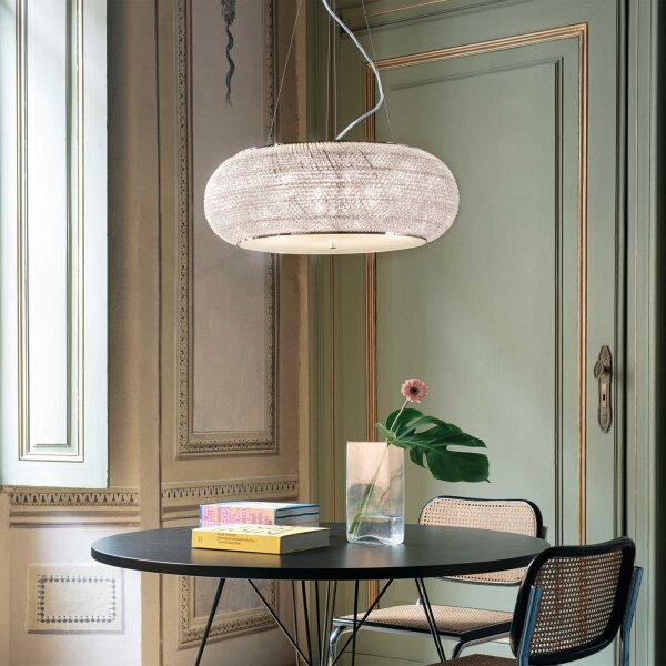 Ideal Lux - Křišťálový lustr na lanku PASHA 14xE14/40W/230V pr. 65 cm chrom
