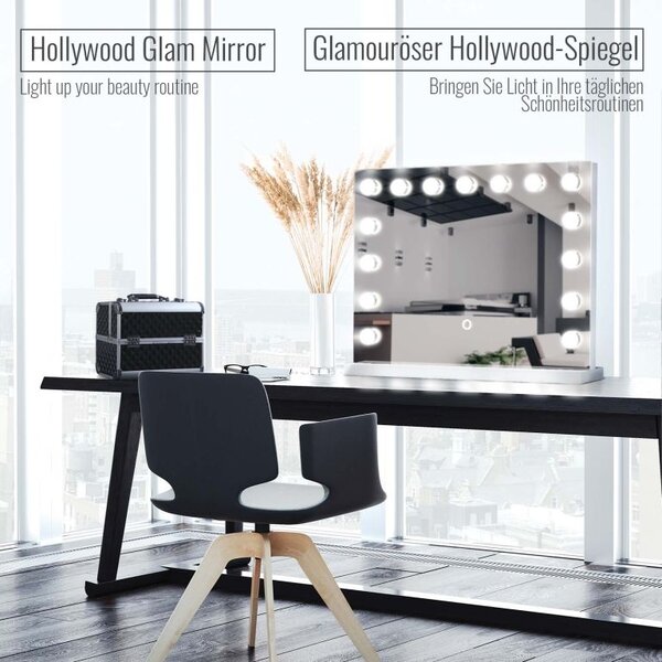 LED zrcadlo do koupelny Hollywood 58 × 43 cm