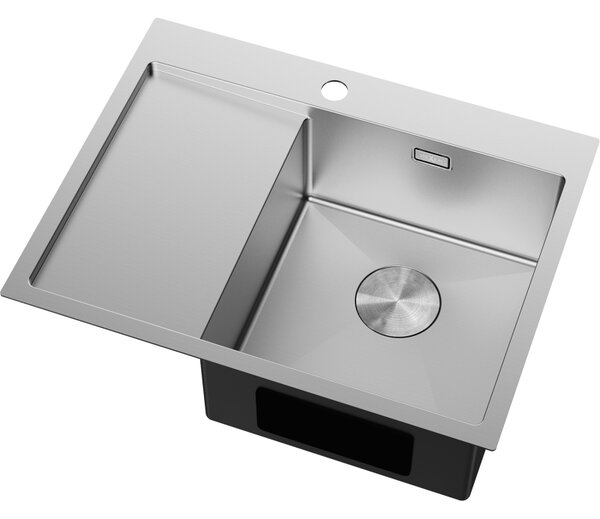 Mexen Exar ocelový dřez s 1 komorou a odkapávačem, pravý 620 x 480 mm, inox - 6432621005P-01