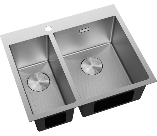 Mexen Flexo ocelový dřez s 1,5 komorami 610 x 510 mm, inox HC - 6446611500-01HC