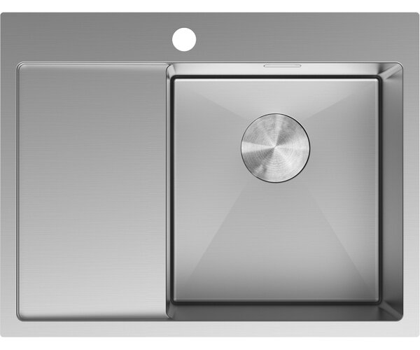 Mexen Exar ocelový dřez s 1 komorou a odkapávačem, pravý 620 x 480 mm, inox - 6432621005P-01