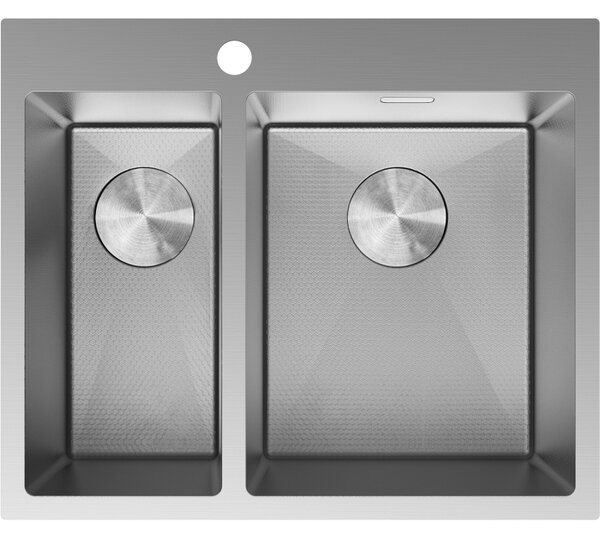 Mexen Flexo ocelový dřez s 1,5 komorami 610 x 510 mm, inox HC - 6446611500-01HC