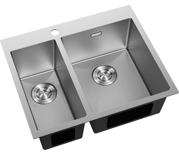Mexen Flexo ocelový dřez s 1,5 komorami 610 x 510 mm, inox HC - 6446611500-01HC