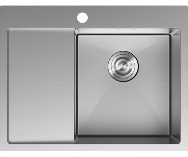 Mexen Exar ocelový dřez s 1 komorou a odkapávačem, pravý 620 x 480 mm, inox - 6432621005P-01