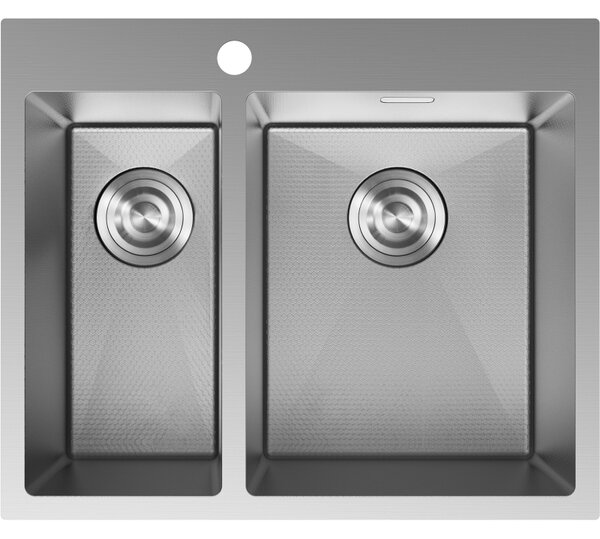 Mexen Flexo ocelový dřez s 1,5 komorami 610 x 510 mm, inox HC - 6446611500-01HC