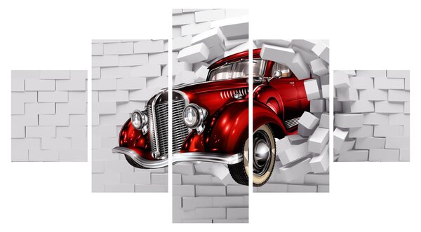 Obraz - Červené auto (125x70 cm)