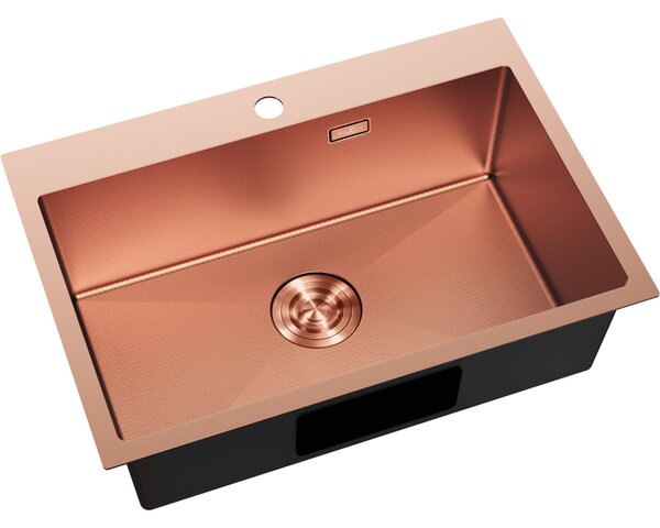 Mexen Solix kuchyňský dřez ocelový 1-komorový 650 x 450 mm, měď HC - 6403651000-65HC