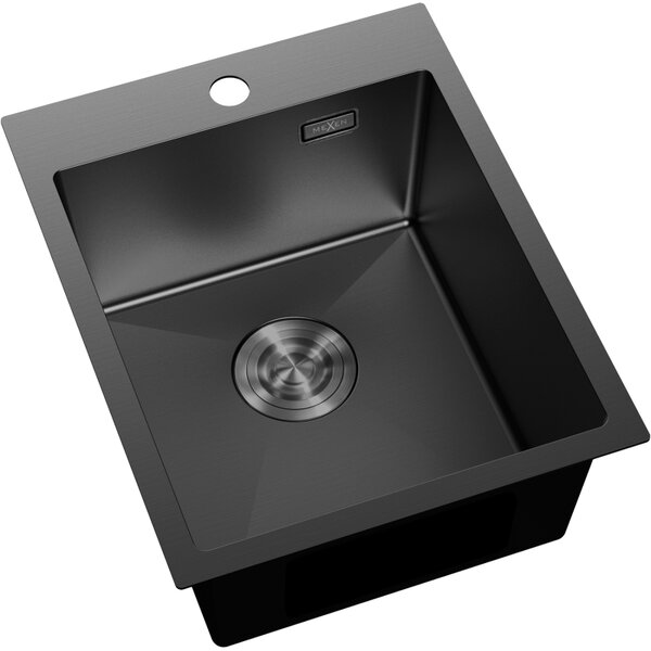 Mexen Solix ocelový dřez 1-komorový 400 x 500 mm, černý - 6406401000-70