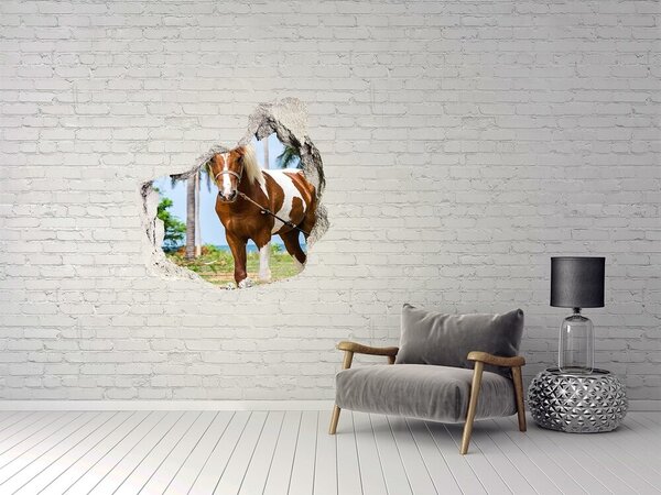 Díra 3D fototapeta nálepka Strakatý kůň nd-p-100317732
