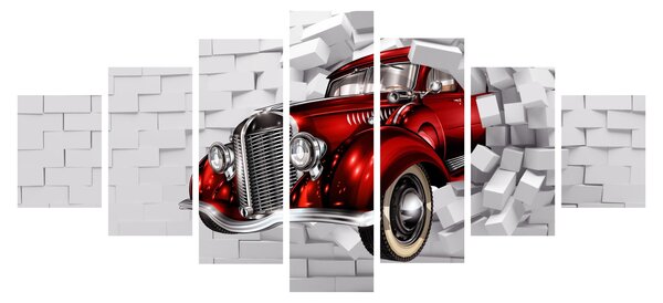 Obraz - Červené auto (210x100 cm)