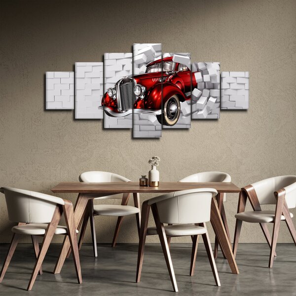 Obraz - Červené auto (210x100 cm)