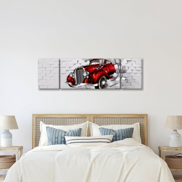 Obraz - Červené auto (170x50 cm)