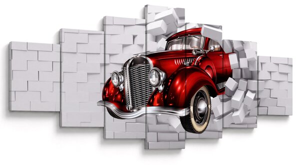 Obraz - Červené auto (210x100 cm)