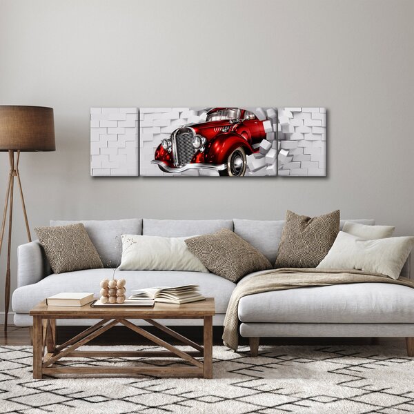 Obraz - Červené auto (170x50 cm)