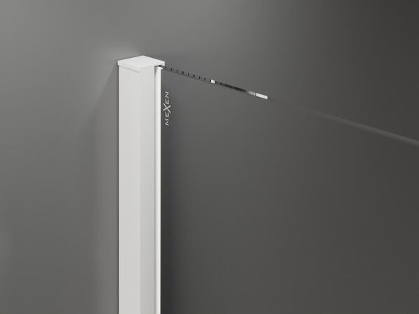 Mexen Velar posuvná sprchová stěna Walk-in 120 x 200 cm, transparentní 8 mm, bílá - 871-120-000-03-20
