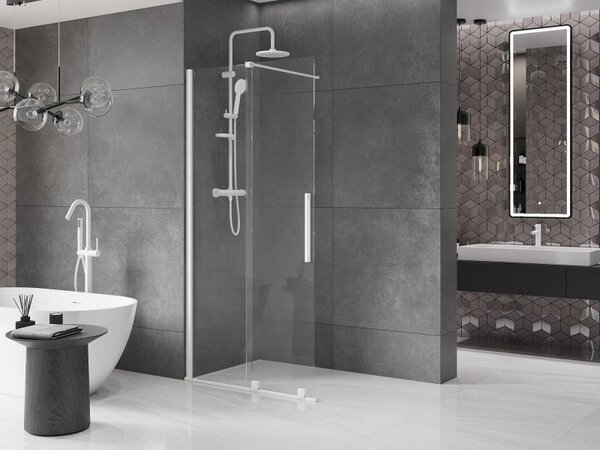 Mexen Velar posuvná sprchová stěna Walk-in 120 x 200 cm, transparentní 8 mm, bílá - 871-120-000-03-20