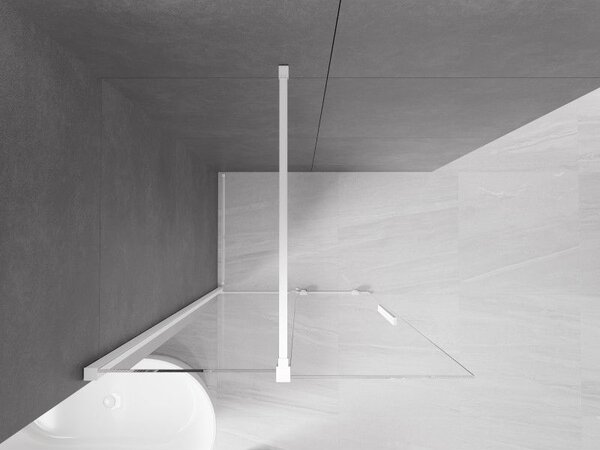 Mexen Velar posuvná sprchová stěna Walk-in 120 x 200 cm, transparentní 8 mm, bílá - 871-120-000-03-20