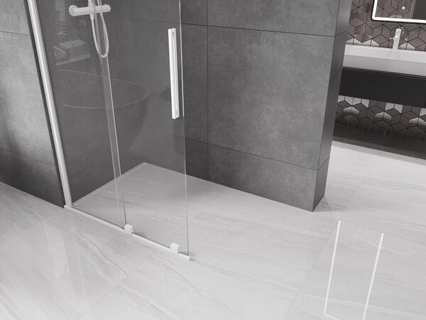 Mexen Velar posuvná sprchová stěna Walk-in 120 x 200 cm, transparentní 8 mm, bílá - 871-120-000-03-20