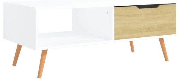 Konferenční stolek bílý a dub sonoma 100x49,5x43 cm dřevotříska 326791