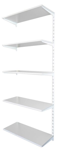 Biedrax Nástěnný regál přídavný 20 x 60 x 200 cm, bílý - 5 polic šedá