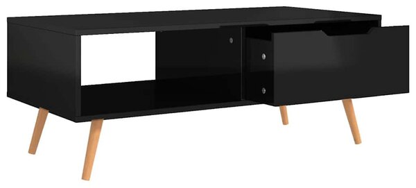 Konferenční stolek černý lesklý 100x49,5x43 cm kompozitní dřevo 326793