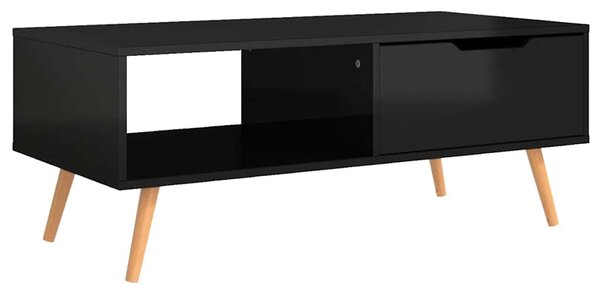 Konferenční stolek černý lesklý 100x49,5x43 cm kompozitní dřevo 326793
