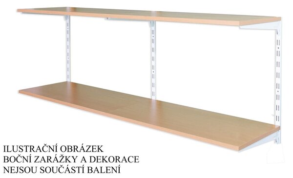Biedrax Nástěnný regál přídavný 20 x 40 x 50 cm, bílý - 2 police buk