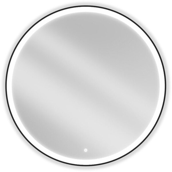 Mexen Esso osvětlované koupelnové zrcadlo, kulaté 100 cm, LED 6000K, anti-pára, černý rám - 9825-100-100-611-70