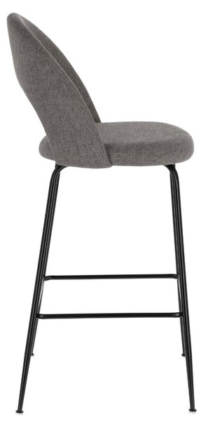 Tmavě šedá látková barová židle Kave Home Mahalia 63 cm