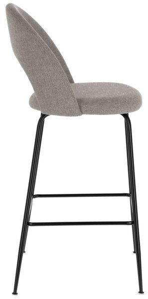 Světle šedá látková barová židle Kave Home Mahalia 63 cm
