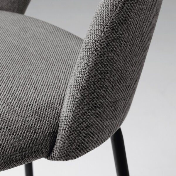 Tmavě šedá látková barová židle Kave Home Mahalia 63 cm