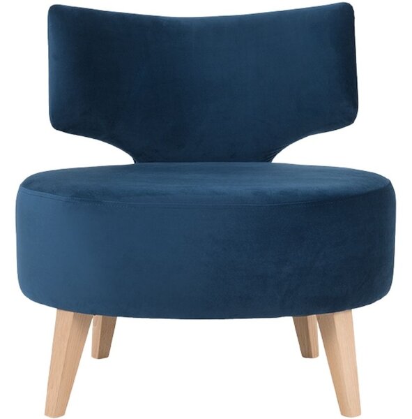 Nordic Design Tmavě modré sametové křeslo Full