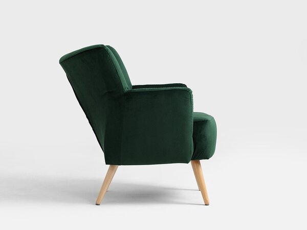 Nordic Design Smaragdově zelené sametové křeslo Gustic