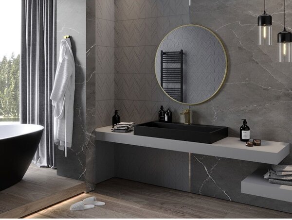 Mexen Loft koupelnové zrcadlo kulaté 90 cm, zlatý rám - 9850-090-090-000-50