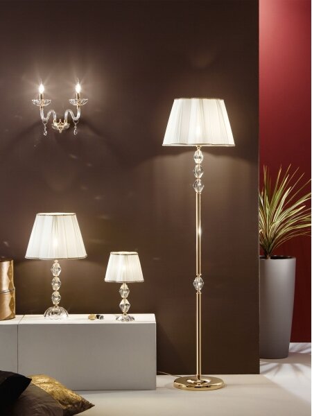 Ondaluce - Křišťálová stolní lampa BRIGIDA 1xE27/15W/230V krémová/čirá