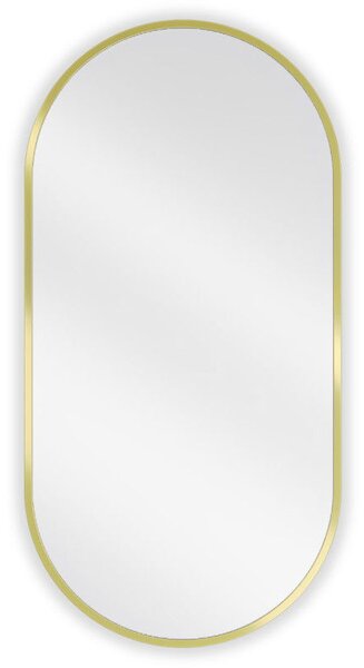 Mexen Loft koupelnové zrcadlo oválné 80 x 40 cm, zlatý rám - 9851-080-040-000-50