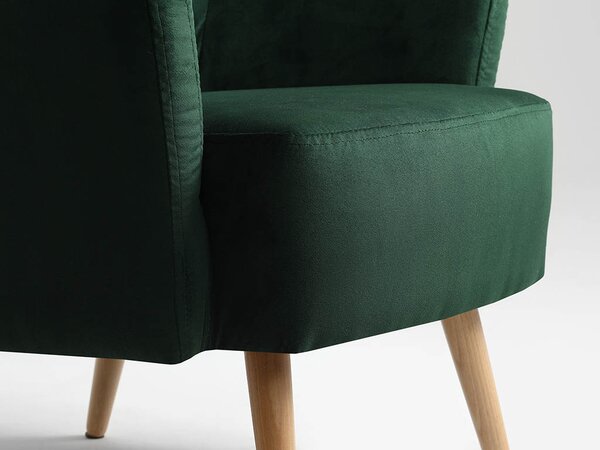 Nordic Design Smaragdově zelené sametové křeslo Gustic