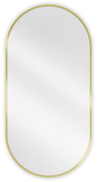 Mexen Loft oválné koupelnové zrcadlo 100 x 50 cm, zlatý rám - 9851-100-050-000-50
