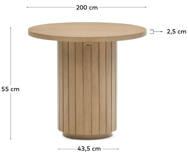 Dřevěný odkládací stolek Kave Home Licia Ø 60 cm