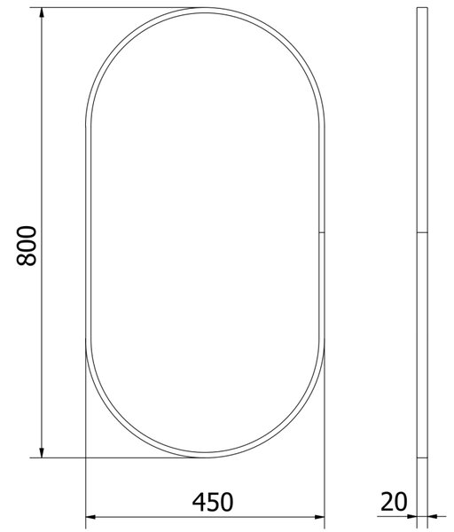 Mexen Loft oválné koupelnové zrcadlo 80 x 45 cm, zlatý rám - 9851-080-045-000-50
