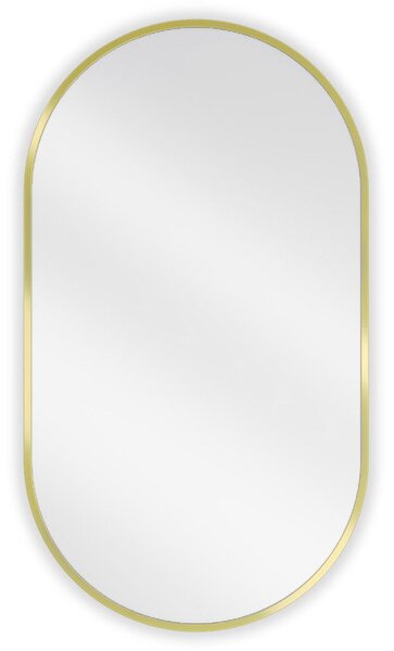 Mexen Loft oválné koupelnové zrcadlo 80 x 45 cm, zlatý rám - 9851-080-045-000-50