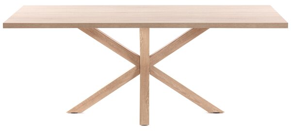Dubový jídelní stůl Kave Home Argo 160 x 100 cm s přírodní kovovou podnoží