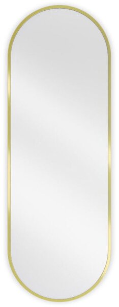 Mexen Loft oválné koupelnové zrcadlo 100 x 35 cm, zlatý rám - 9851-100-035-000-50