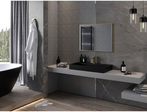 Mexen Loft koupelnové zrcadlo obdélníkové 80 x 60 cm, zlatý rám - 9852-080-060-000-50
