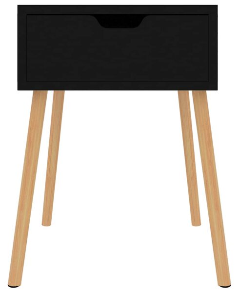 Noční stolek černý vysoký lesk 40 x 40 x 56 cm kompozitní dřevo 326809