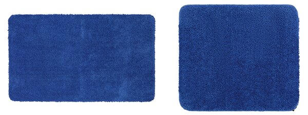 LIVARNO home Sada koupelnových předložek, 2dílná (modrá, WC předložka bez výřezu) (100349547001)