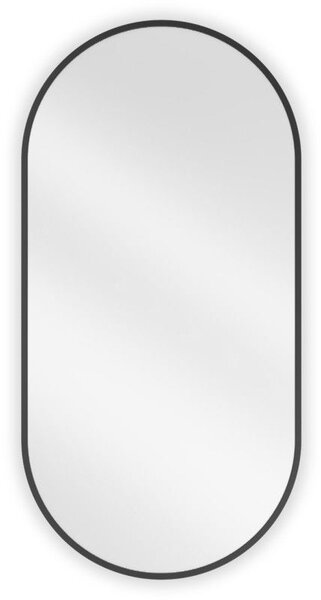 Mexen Loft oválné koupelnové zrcadlo 90 x 45 cm, černý rám - 9851-090-045-000-70