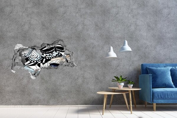 Díra 3D foto tapeta nálepka Motýli a květiny nd-b-85755564